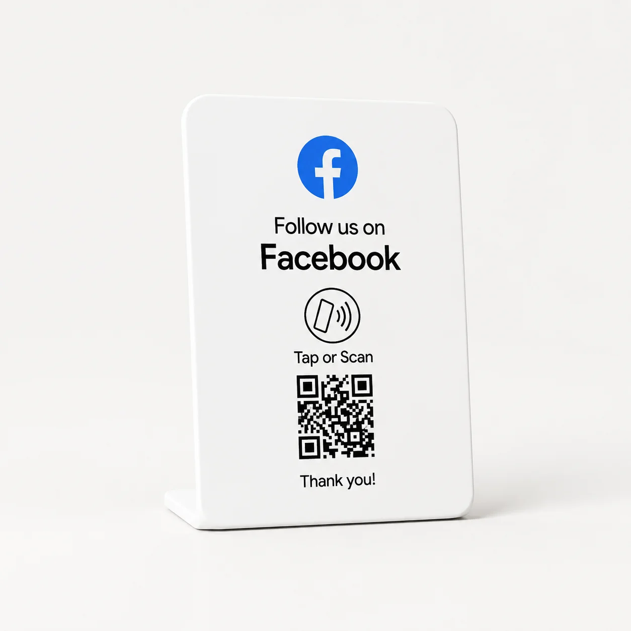 White Facebook Follow Stand