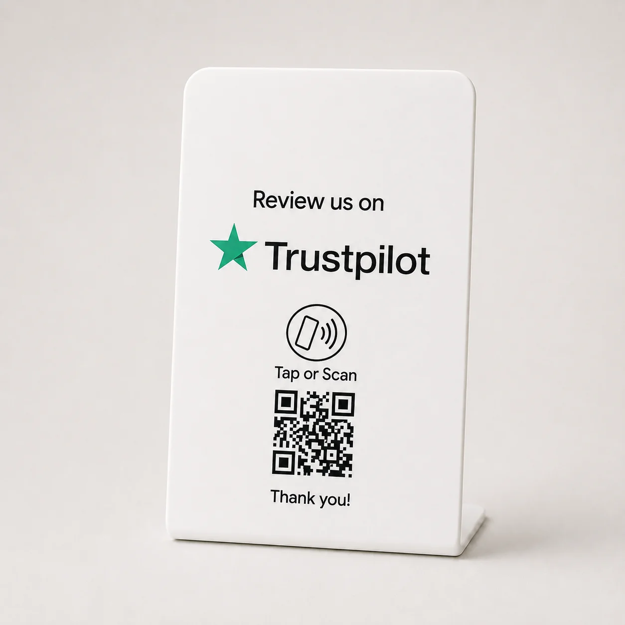 White Trustpilot Review Stand