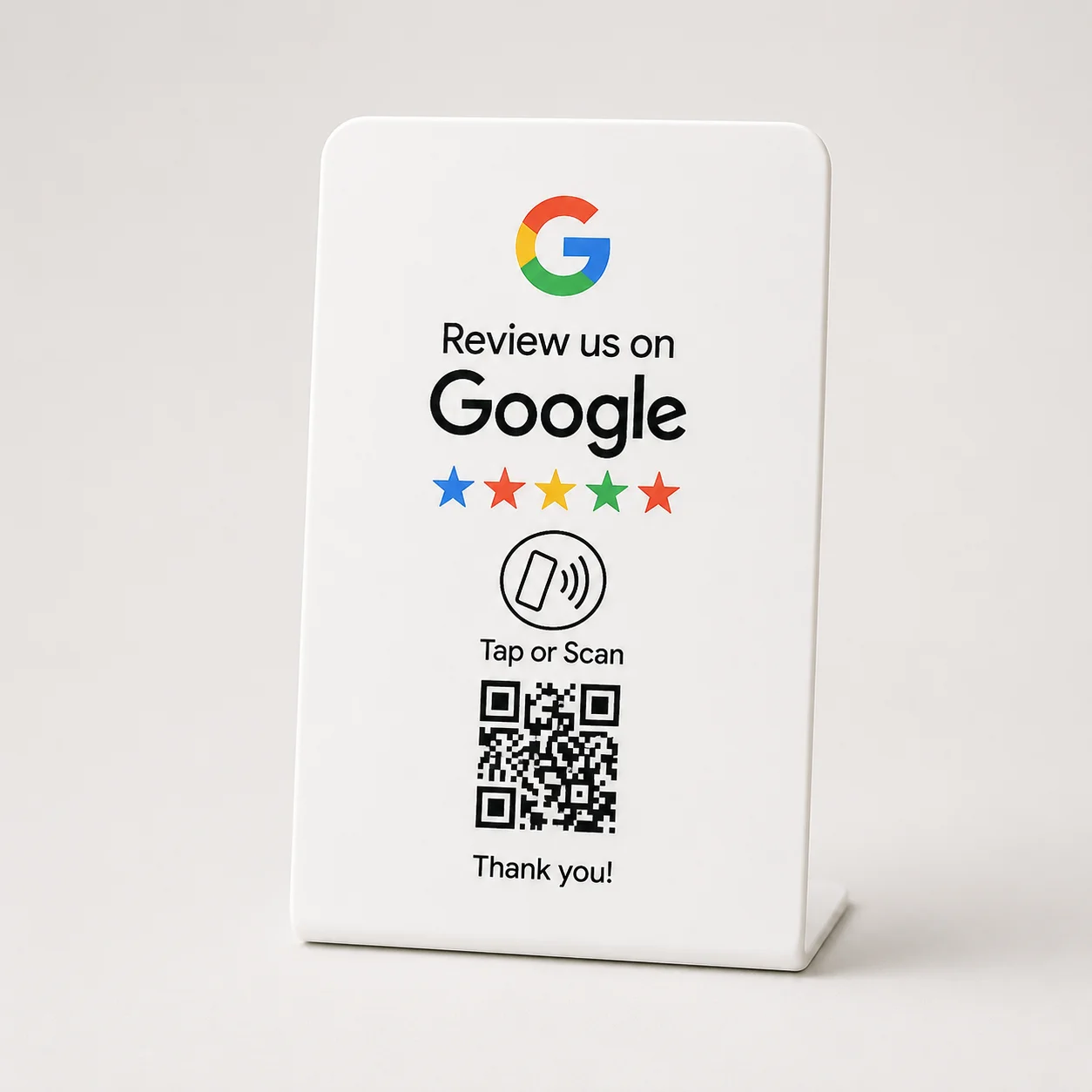 White Google Review Stand
